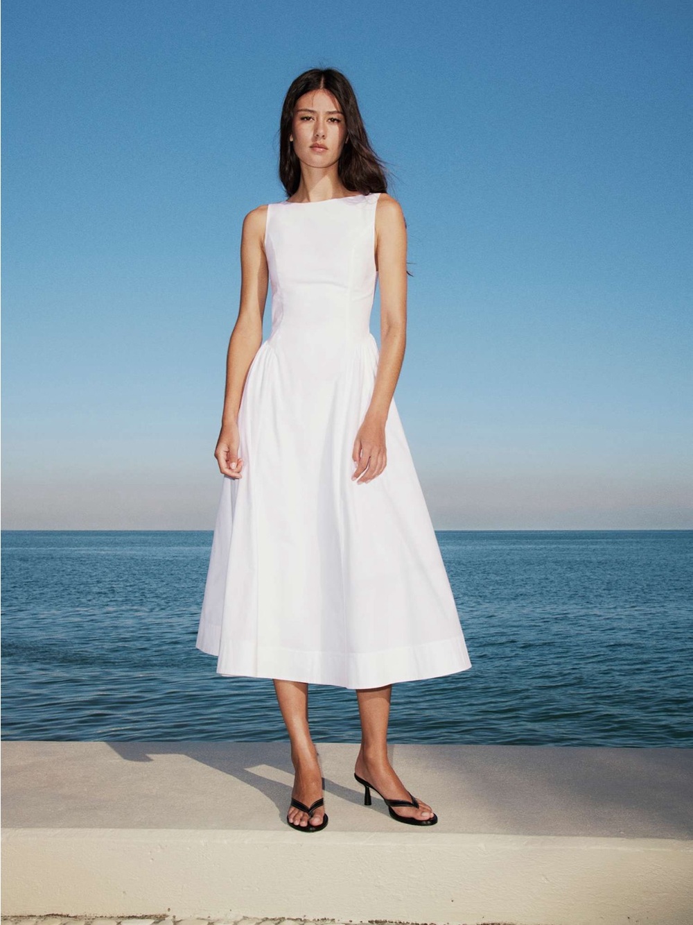 Aritzia White Tina Poplin Dress
